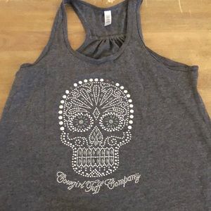 Rhinestone skull tank
